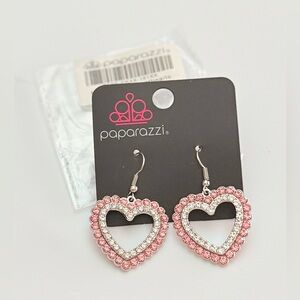 Paparazzi Pink Heart Earrings